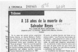 A 18 años de la muerte de Salvador Reyes  [artículo] Carlos Ruiz Zaldívar.