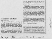 Académico Pacheco  [artículo] Fernando Calvo Martínez.
