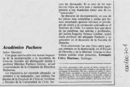 Académico Pacheco  [artículo] Fernando Calvo Martínez.