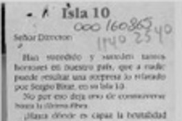 Isla 10  [artículo] María Loreto del Campo.