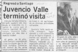 Juvencio Valle terminó visita  [artículo].