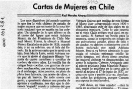 Cartas de mujeres en Chile  [artículo] Raúl Morales Alvarez.