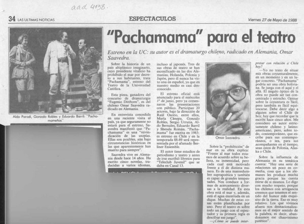 "Pachamama" para el teatro