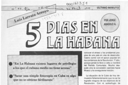 5 días en La Habana  [artículo] Jorge Abasolo A.