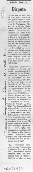 Disputa  [artículo] Andrés Sabella.