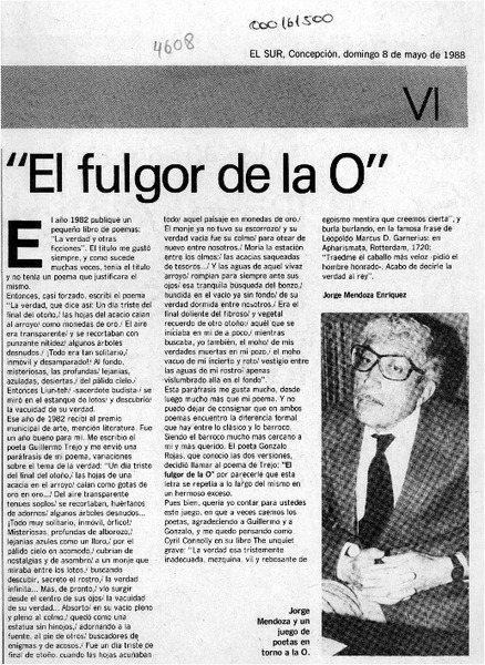 "El fulgor de la O"  [artículo] Jorge Mendoza Enríquez.