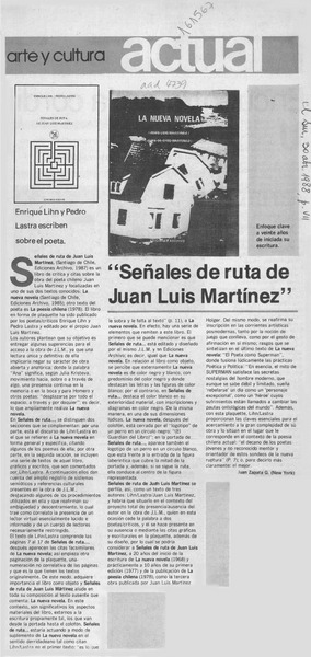 "Señales de ruta de Juan Luis Martínez"