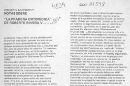 "La pradera ortopédica" de Roberto Rivera V.  [artículo] Desiderio Saavedra P.