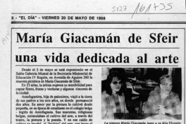 María Giacamán de Sfeir una vida dedicada al arte  [artículo].