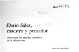 Darío Salas, maestro y pensador  [artículo] Irma Salas Silva.