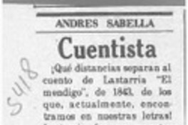 Cuentista  [artículo] Andrés Sabella.