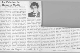 La palabra de Roberto Matta  [artículo] Wellington Rojas Valdebenito.