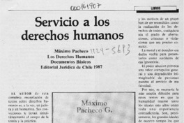 Servicio a los derechos humanos  [artículo] Raúl Allard.