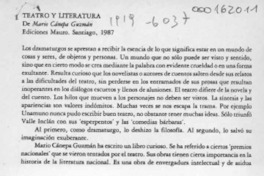Teatro y literatura  [artículo] Vicente Mengod.