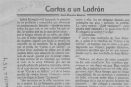 Cartas a un ladrón  [artículo] Raúl Morales Alvarez.