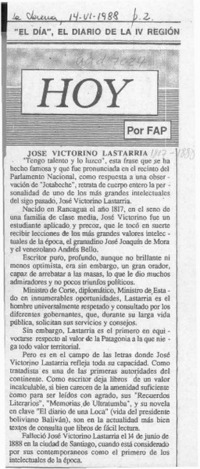 José Victorino Lastarria  [artículo] Fap.