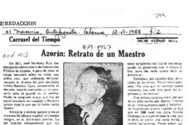 Azorín, retrato de un maestro  [artículo] Oscar Guzmán Silva.