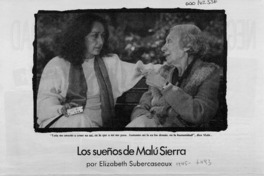 Los sueños de Malú Sierra  [artículo] Elizabeth Subercaseaux.