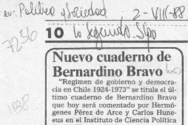 Nuevo cuaderno de Bernardino Bravo  [artículo].