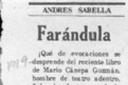 Farándula  [artículo] Andrés Sabella.