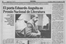 El Poeta Eduardo Anguita es Premio Nacional de Literatura
