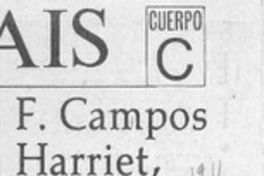 F. Campos Harriet, Premio Nac. de Historia  [artículo].