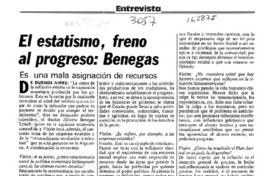 El estatismo, freno al progreso, Benegas  [artículo].