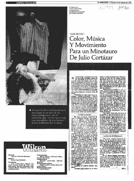 Color, música y movimiento para un Minotauro de Julio Cortázar  [artículo] R. L.