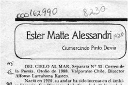 Ester Matte Alessandri  [artículo] Gumercindo Pinto Devia.