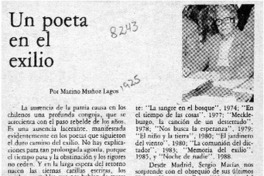 Un poeta en el exilio  [artículo] Marino Muñoz Lagos.