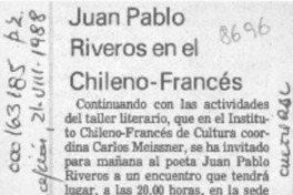 Juan Pablo Riveros en el Chileno-Francés  [artículo].