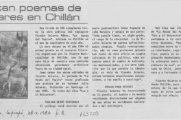 Editan poemas de Aciares en Chillán