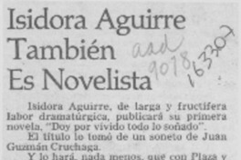 Isidora Aguirre también es novelista