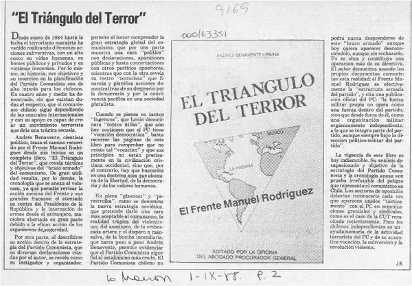 "El triángulo del terror"  [artículo] J. R.