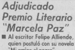 Adjudicado premio literario "Marcela Paz"