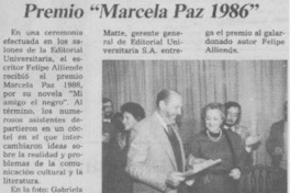 Premio "Marcela Paz 1986"