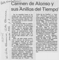 Carmen de Alonso y sus "Anillos del tiempo"