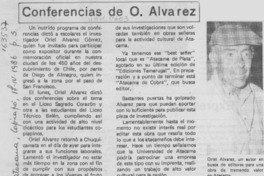 Conferencias de O. Alvarez