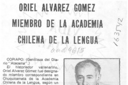 Oriel Alvarez Gómez miembro de la Academia Chilena de la Lengua
