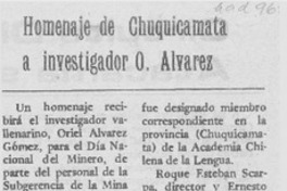 Homenaje de Chuquicamata a investigador O. Alvarez