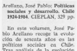 Políticas sociales y desarrollo, Chile 1924-1984