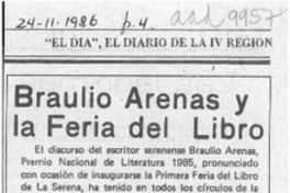 Braulio Arenas y la Feria del Libro  [artículo] R.