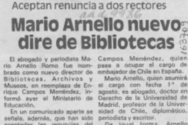 Mario Arnello nuevo dire de Bibliotecas