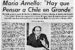 Mario Arnello, "Hay que pensar a Chile en grande"