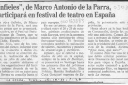 "Infieles", de Marco Antonio de la Parra, participará en festival de teatro en España