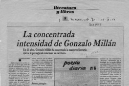 La concentrada intensidad de Gonzalo Millán  [artículo] Soledad Bianchi.