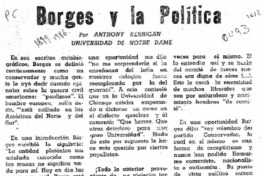 Borges y la política  [artículo] Anthony Kerrigan.