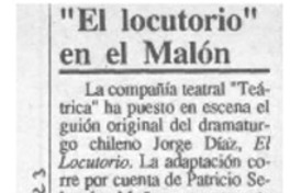 "El Locutorio" en el Malón  [artículo].