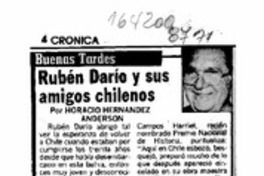 Rubén Darío y sus amigos chilenos  [artículo] Horacio Hernández Anderson.