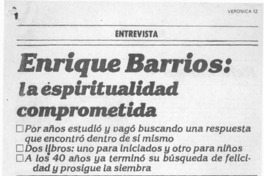 Enrique Barrios, la espiritualidad comprometida